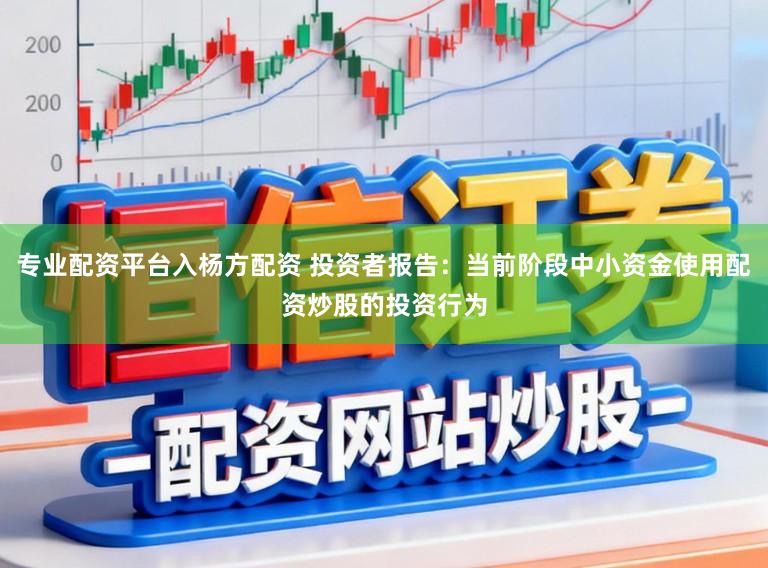 专业配资平台入杨方配资 投资者报告：当前阶段中小资金使用配资炒股的投资行为